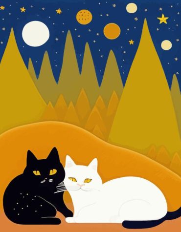 Black and White Cats Art Activity Paint By Numbers