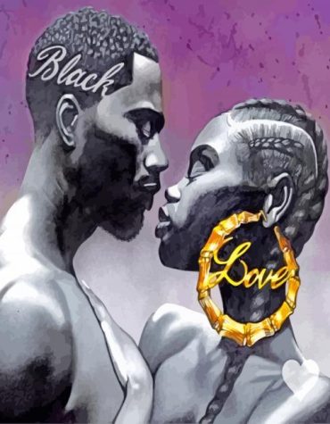 Romantic Black Couple Paint By Numbers