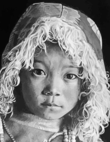 Tibetan Child Monochrome Paint By Numbers