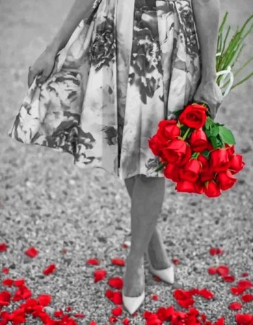 Woman in Red Floral Paint By Numbers