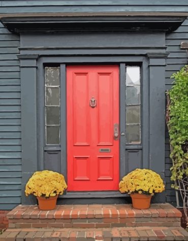 Red Door Charm Paint By Numbers