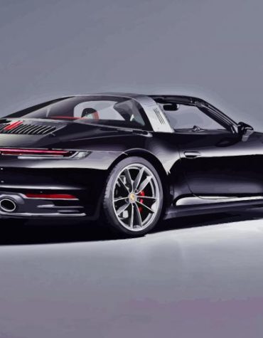 Black Porsche Targa Classic Cars Paint By Numbers