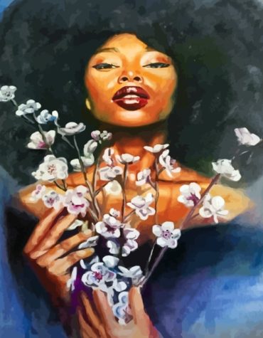 African Woman and Flowers Paint By Numbers