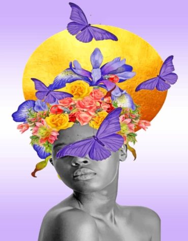 Black Woman With Butterflies Paint By Numbers