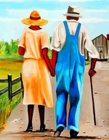 Old African Couple Romance Paint By Numbers