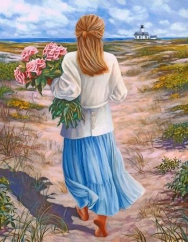 Blonde Woman Floral Collection Paint By Numbers