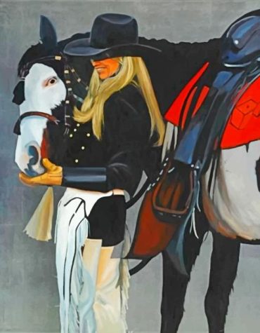 Blonde Western Cowgirl Paint By Numbers