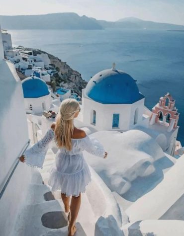 Blondy Santorini Ocean Paint By Numbers