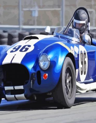Blue Cobra Race Car Paint By Numbers