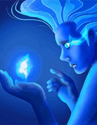 Blue Fantasy Girl Paint By Numbers