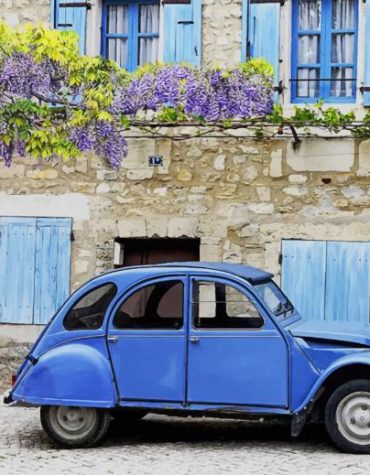 Blue Citroen Vintage Car Paint By Numbers