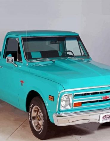 Chevrolet 68 Blue Truck Paint By Numbers