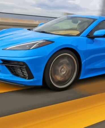 Blue Corvette Speedster Paint By Numbers