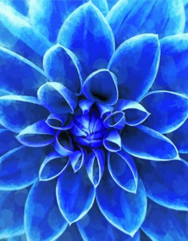 Blue Dahlia Flowers Paint By Numbers