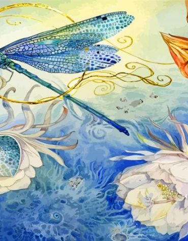 Blue Dragonfly Insects Paint By Numbers