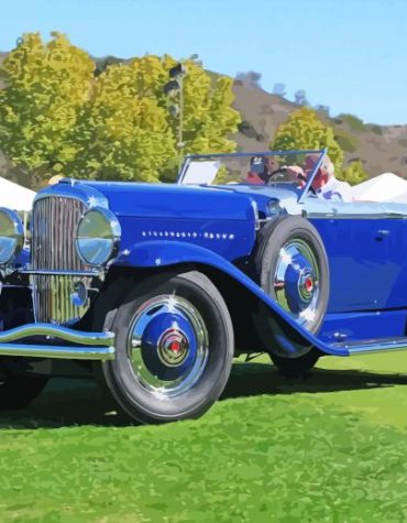 Classic Blue Duesenberg Cars Paint By Numbers