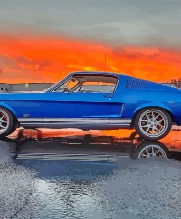 Blue Fastback Mustang Paint By Numbers