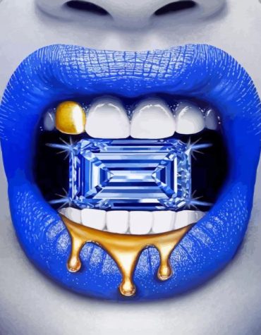 Blue Woman Lips Paint By Numbers