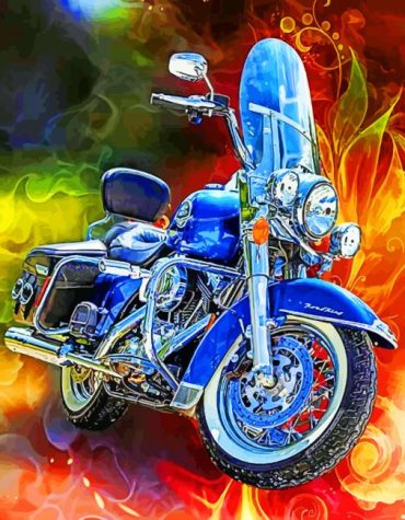 Blue Harley Davidson Engines Paint By Numbers