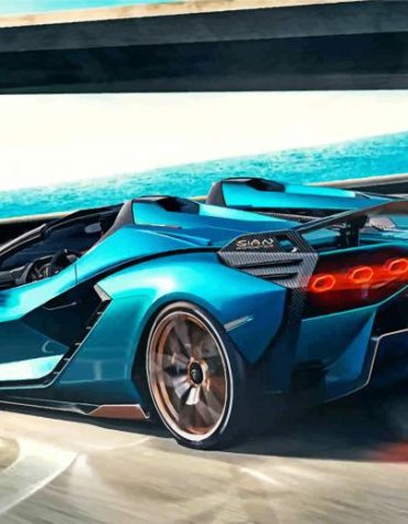 Blue Car Racing Paint By Numbers