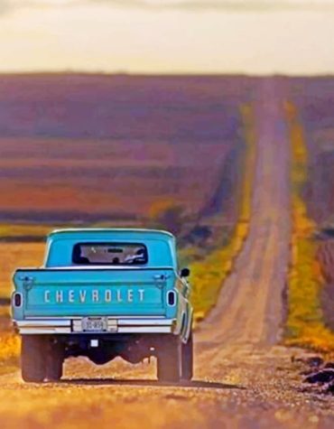 Blue Pickup Truck Journey Paint By Numbers