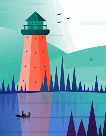 Boats and Lighthouse Landscape Paint By Numbers