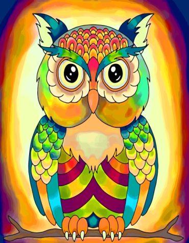 Colorful Owl Paint By Numbers