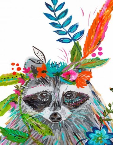 Boho Raccoon Wildlife Paint By Numbers