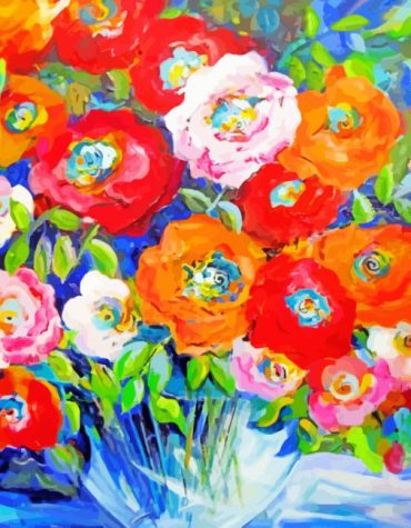 Colorful Floral Aesthetic Paint By Numbers