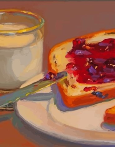 Bread and Milk Kitchen Scene Paint By Numbers