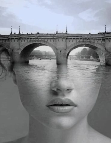 Black and White Woman on Bridge Paint By Numbers