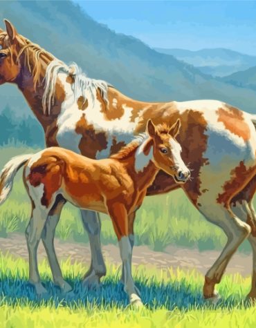 Wild Brown Horses Paint By Numbers
