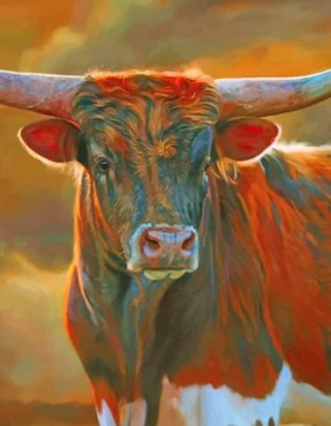 Bull Brown Longhorn Paint By Numbers