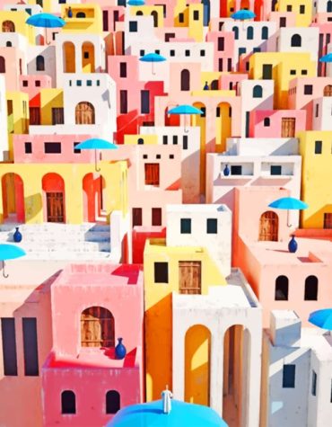 Colorful Buildings Paint By Numbers