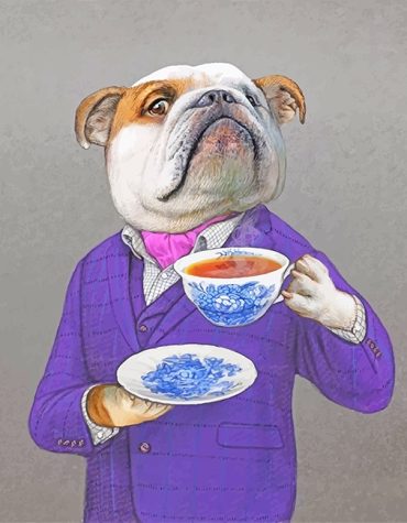 Bulldog with Coffee Vibes Paint By Numbers