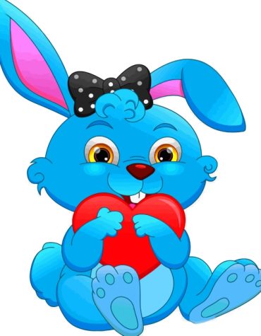 Bunnies and Hearts Paint By Numbers