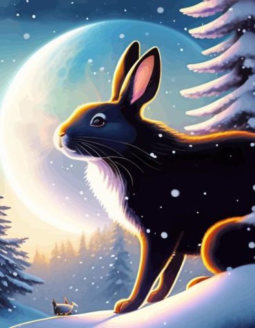 Bunny in Winter Wonderland Paint By Numbers