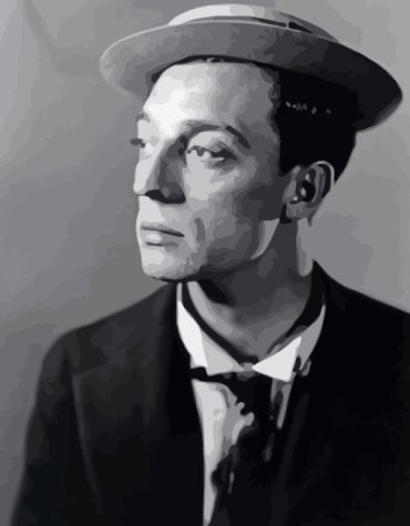 Buster Keaton Black and White Paint By Numbers