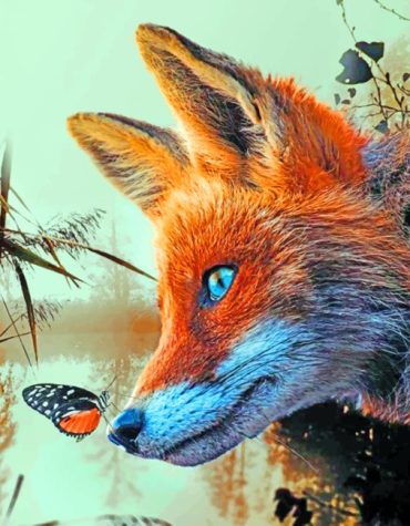 Butterfly and Fox Animal Paint By Numbers