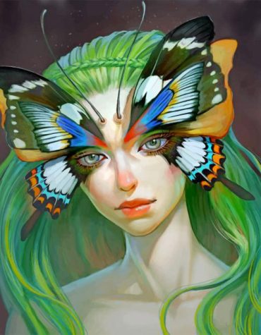 Vintage Woman and Butterfly Paint By Numbers