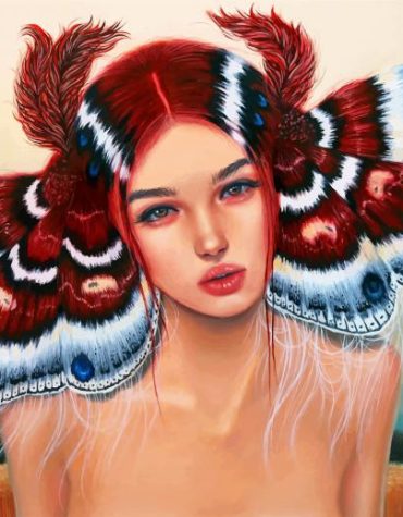 Vintage Butterfly Woman Paint By Numbers