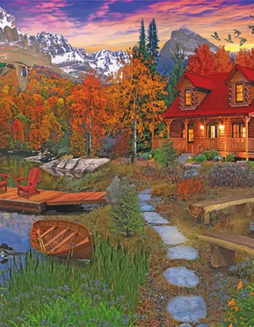 Mountain Cabin Scenery Paint By Numbers