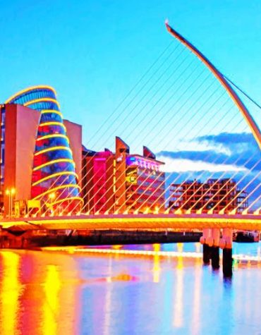 Cable Stayed Bridge Urban Scene Paint By Numbers