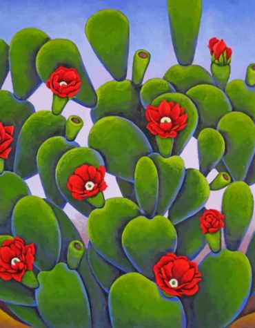 Cactus and Roses Paint By Numbers