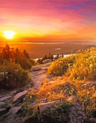 Cadillac Mountain Sunset Paint By Numbers