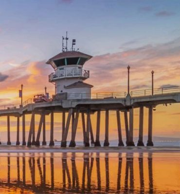 Golden Huntington Beach Sunset Paint By Numbers