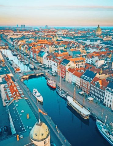 Riga Canal Cityscape Paint By Numbers