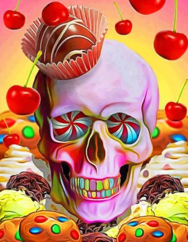 Colorful Candy Skull Paint By Numbers