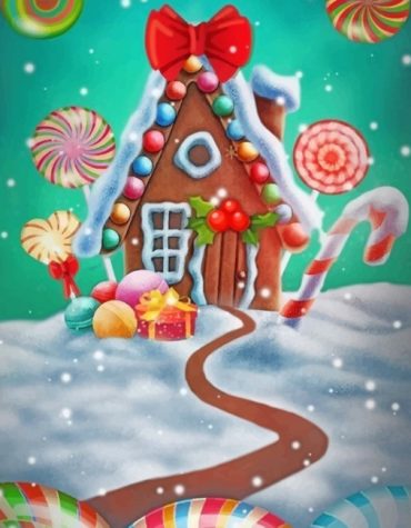 Candy House Christmas Scene Paint By Numbers