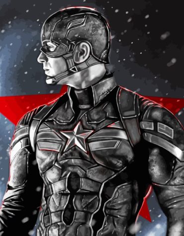 Captain America Monochrome Heroes Paint By Numbers